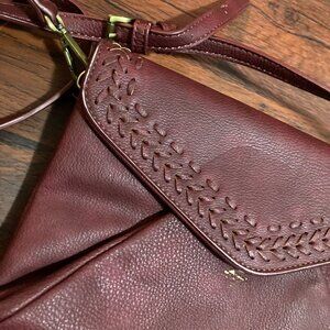 Anthropologie Leather Small Handbag Should Strap Red Western Boho Chic Cowgirl